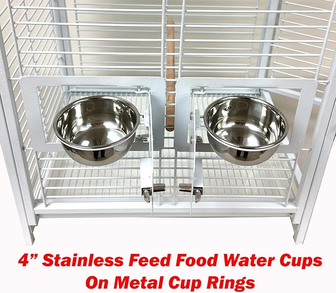 Portable and Durable Heavy Duty Travel Vet Bird Parrot Carrier Play Stand Perch Cage Stainless Feeding Bowl Natrual Wooden Perch Stand with Handle and Accessories