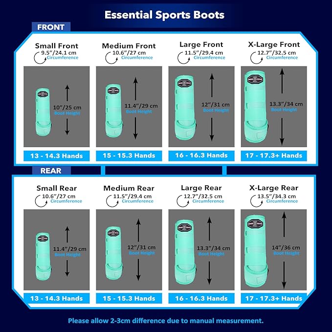 Harrison Howard Horse Sport Medicine Front Shock-Absorbing Boots All-Round Lower Limb Protection & Support Sport Boots Perfect for Endurance Training and Performance Pack of 2 Mint L