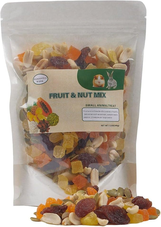 Tropical Fruit & Nut Mix - Chinchilla Food, Suitable for Rabbits, Guinea Pigs, Sugar Gliders & Small Herbivores (1.2 lb, Pack of 1)