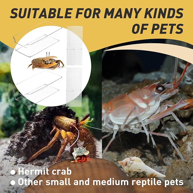 2 Packs Large Hermit Crab Pool - Ideal Hermit Crab Tank Combination - Pool with Cuttable Climbing Ramp