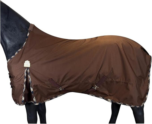 BARN & STABLE 600D Ripstop Lightweight Horse Turnout Sheet No Fill,Water-Resistant & Breathable Horse Blanket for Spring and Mild Weather, with Anti-Rub Fleece Withers