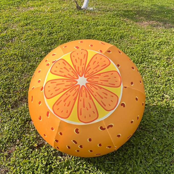 Horse Ball Cover 30inch - Stretchable Fabric with Orange Pattern Design,Washable Protector for Equine Therapy, Training & Stable Use