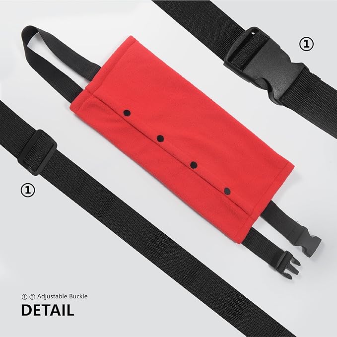Bearded Dragon Leash and Harness Set, Beardie Carrier, Lizard Adjustable Harness with Leather Wings and Sling Bag, Reptile Small Pet Backpack Batwing Accessories (Red)