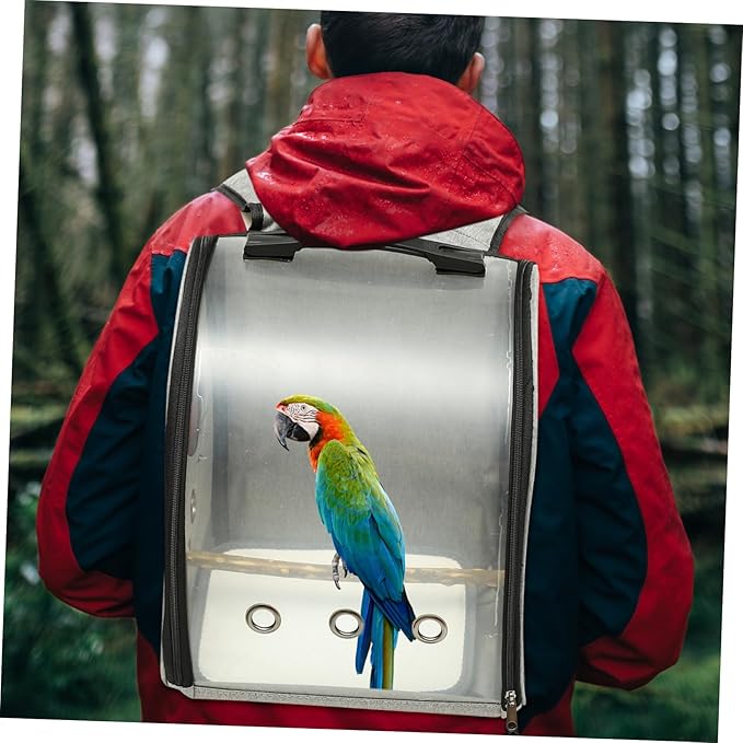 Parrot Carrying Bag Breathable Design and Standing Perch for Outdoor Travel Lightweight Bird Carrier Window for Hiking and Sightseeing