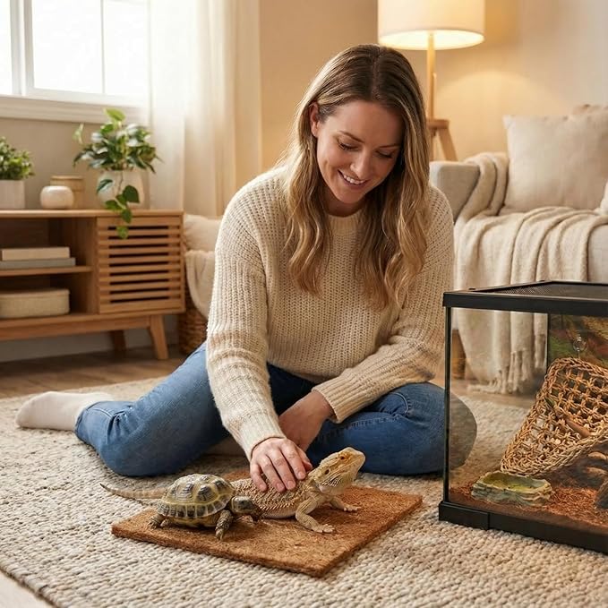 10Pcs Reptile Carpet Mat Chicken Coop Nesting Mat 12 * 12" Natural Coconut Fiber Pet Mat Substrate Liner Terrarium Planter Liner for Lizard Turtle Snake Gecko Bearded Dragon Tortoise
