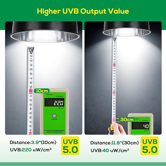 UVB Bulb for Reptiles, 5.0 13W UVB Light for Reptiles, Hygger zoo UVA UVB Reptile Light Bulb Reptile UVB Bulb UVB Light for Hermit Crab Snake Chameleon Reptile Lamp Terrarium Lamp for Tropical Reptile