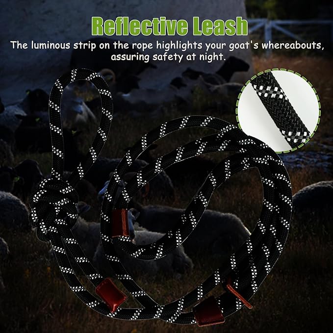 Goat Harness & Leash, Adjustable Step-in Sheep Harness, Goat Accessories, Livestock Halter Supplies for Goats and Sheep (Extra Large)