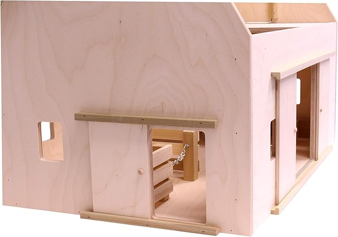 AmishToyBox.com Large Wooden Hip-Roof Barn Toy with Hay Loft, Amish-Made, Solid Wood Construction