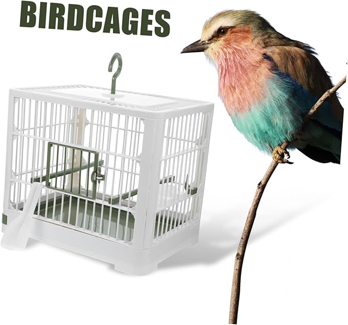 YARNOW Foldable Bird Cage Carrier with Stand Portable Travel Cage for Parakeets Cockatiels and Small Birds Lightweight and Convenient for Outdoor Adventures