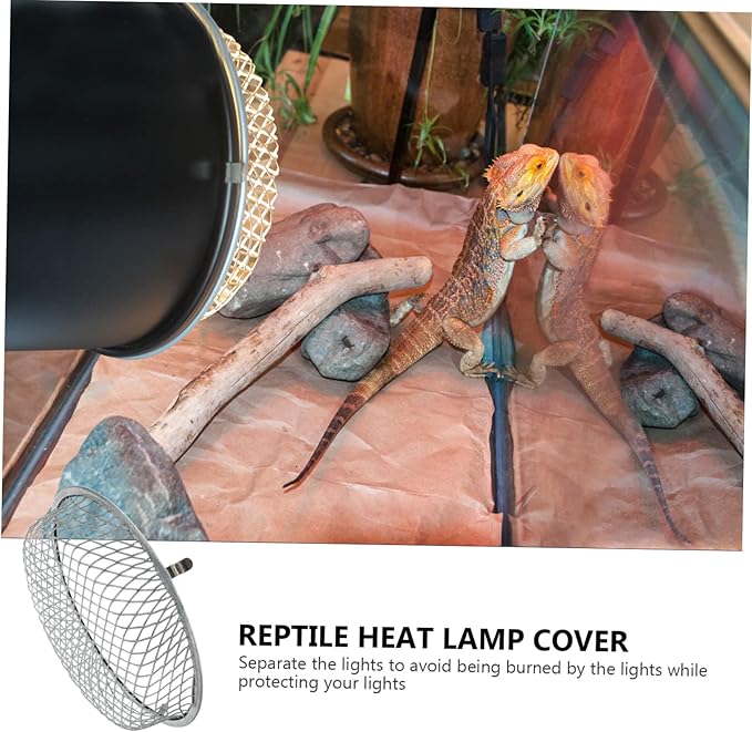 FOMIYES 2pcs Reptile Heating Lamp Mesh Cover Scalding Lampshade for Turtles Snakes and Lizards Easy to Install Efficient Heat Dissipation for