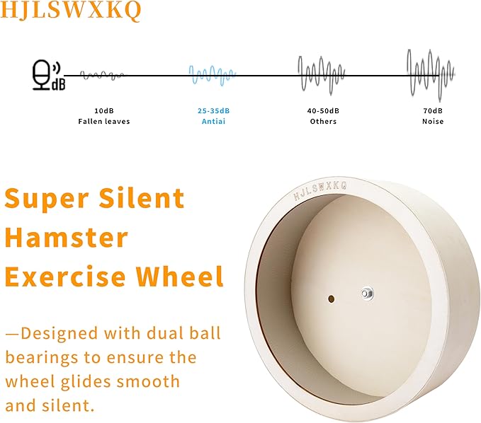 10inch Wall-Mount Silent Hamster Wheel, Wooden Small Animal Exercise Wheel with Removable & Washable Track for Gerbil, Mouse, Syrian Hamster(10in)