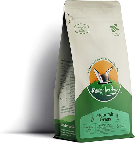 Rabbit Hole Hay - Ultra Premium Mountain Grass for Small Pets - 24 oz - Fresh & Hand-Sorted