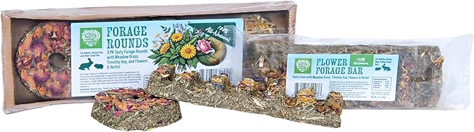 Small Pet Select Forage Duo Pack for Rabbits and Guinea Pigs, Natural Treats with Timothy Hay, Herbs and Flowers, Daily Enrichment