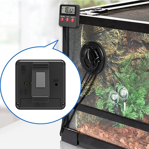 Balacoo 2sets Digital Hygrometer for Reptile Tanks Accurate Temperature and Humidity Monitor with Display for Egg Incubators and Turtle Boxes Batteries Not Included