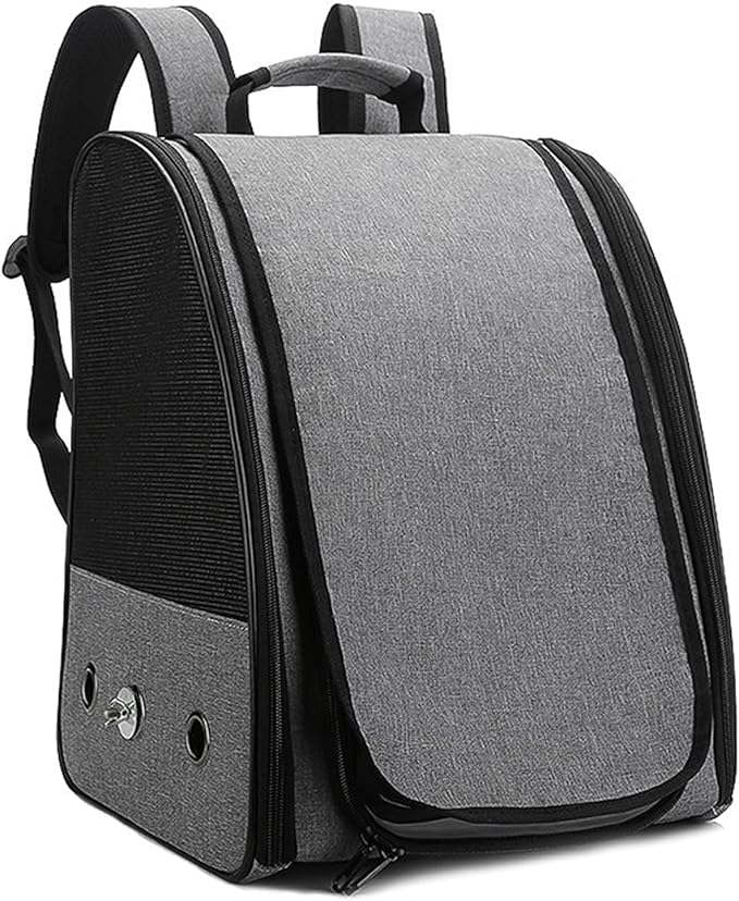 Flight Cage Bird Travel Bag Lightweight Bird Backpack Pet Bag Lightweight Breathable Bird Cage Carrier for Outdoor Bird Cage (Color : Grey)