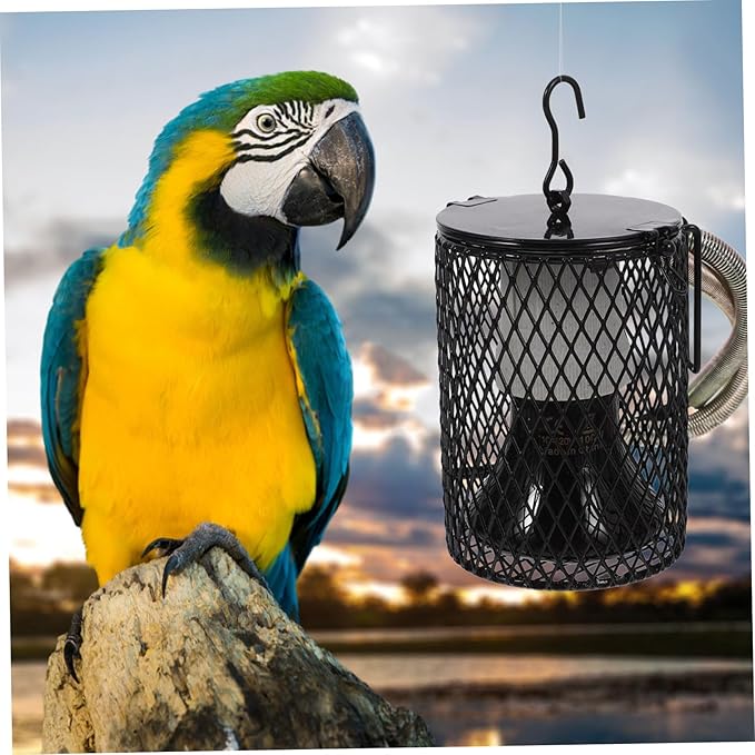 1set Lamp Cover for Reptiles Tortoise and Lizard Cage Heater Easy to Install and Scald- Lighting for Pet Safety