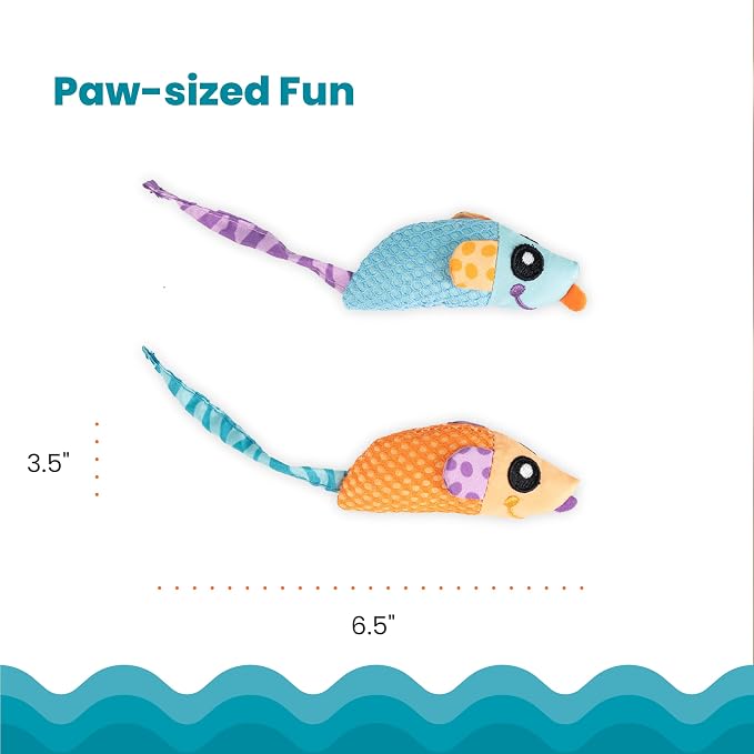 Catstages Catnip Chew Mice 2 Pack?€? Interactive Dental Cat Chew Toy that Helps Clean Teeth, Mouse, Multicolored - Image 5