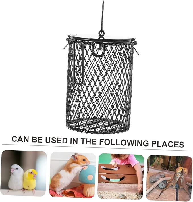 Reptile Heating Lamp Protective Cover Art Mesh Shade for Turtles Lizards and Birds Easy to Install Practical Design Fits Reptile Cages