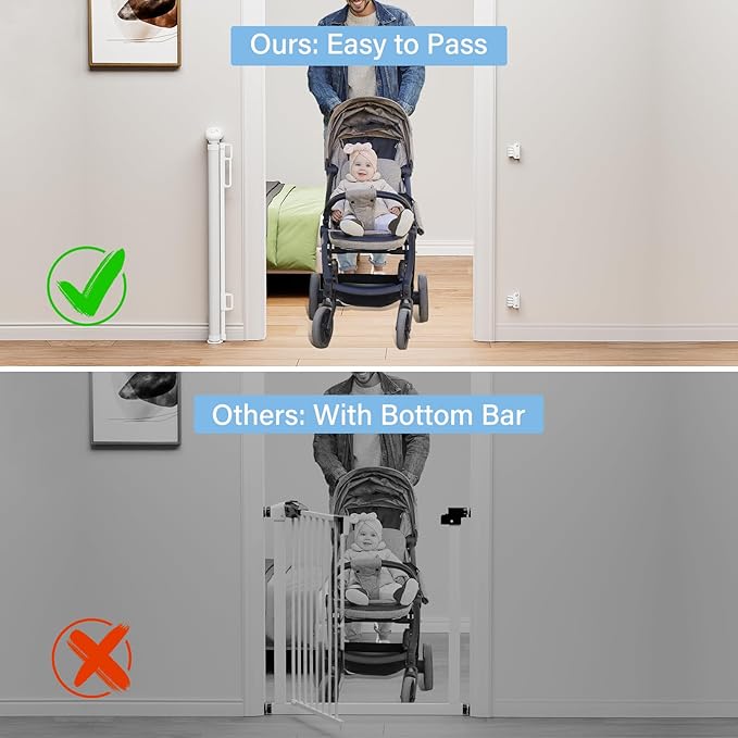 PRObebi Retractable Baby & Dog Gate - Extends to 72" Wide, 34" Tall, for Stairs, Doorways, Hallways & Outdoor Use
