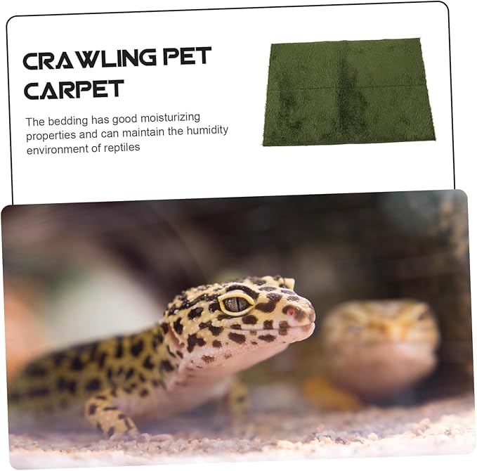 Reptile Carpet Mat for Bearded Dragons Lizards and Turtles Moisture Retaining Substrate Bedding for Terrariums Safe and Comfortable Habitat Liner