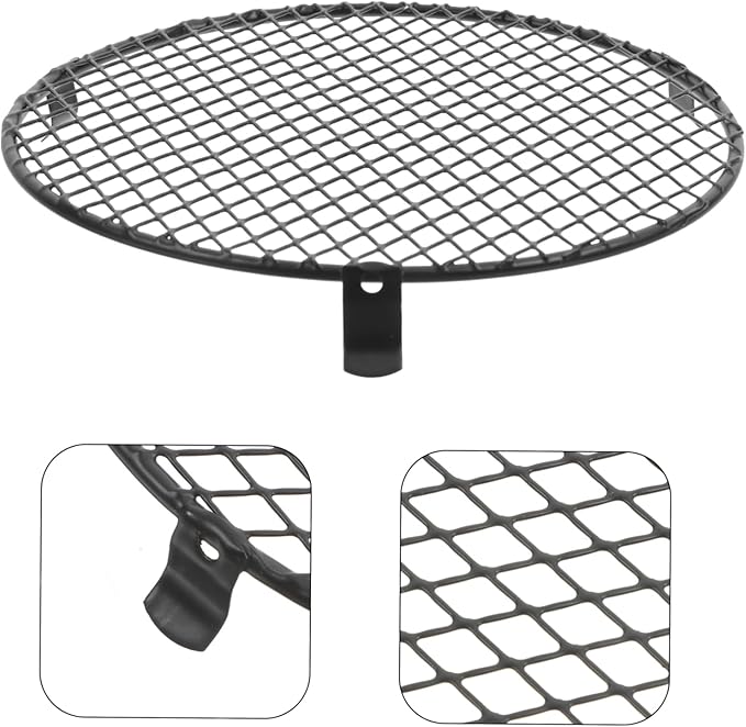OUNONA Heat Lamp Shade Reptile Heat Lamp Guard Black Iron