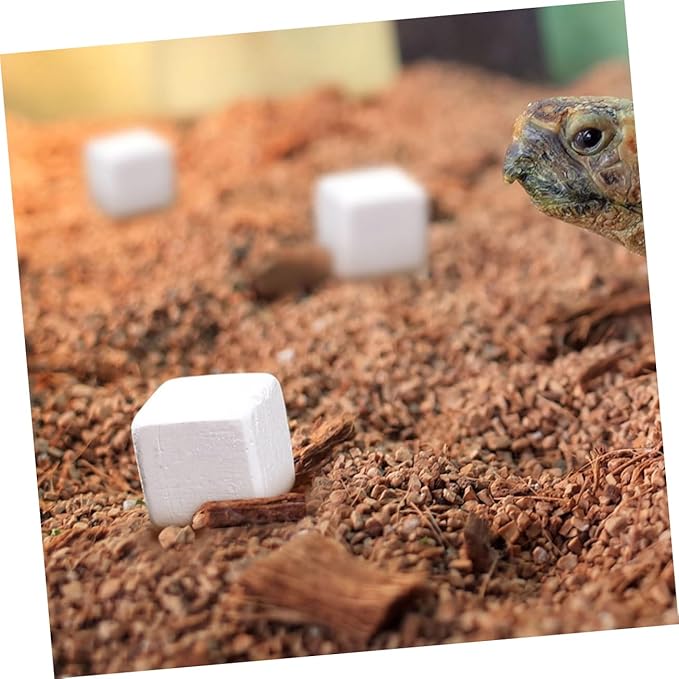 Toddmomy 30pcs Climbing Pet Calcium Block Frog Chameleon Reptiles Amphibian Health Products Frog Chameleon Health Reptiles Turtle Accessories Lizard Mineral White