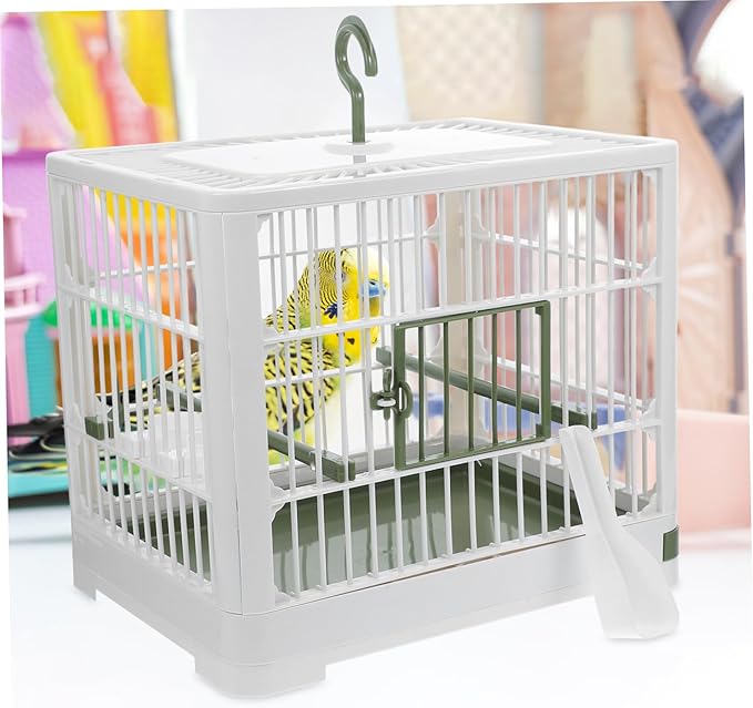 POPETPOP Foldable Lightweight Bird Carrier Cage for Small Parrots Travel Cage Removable Tray for Parakeets and Cockatiels Breathable Design for Comfort and Safety