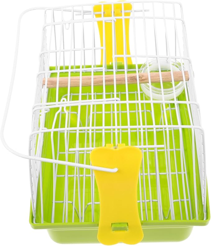 Happyyami Portable Wire Bird Carrier Cage with Handle for Parrots and Small Birds Metal Travel Cage with Ventilation for Outdoor Trips Comfortable and Safe
