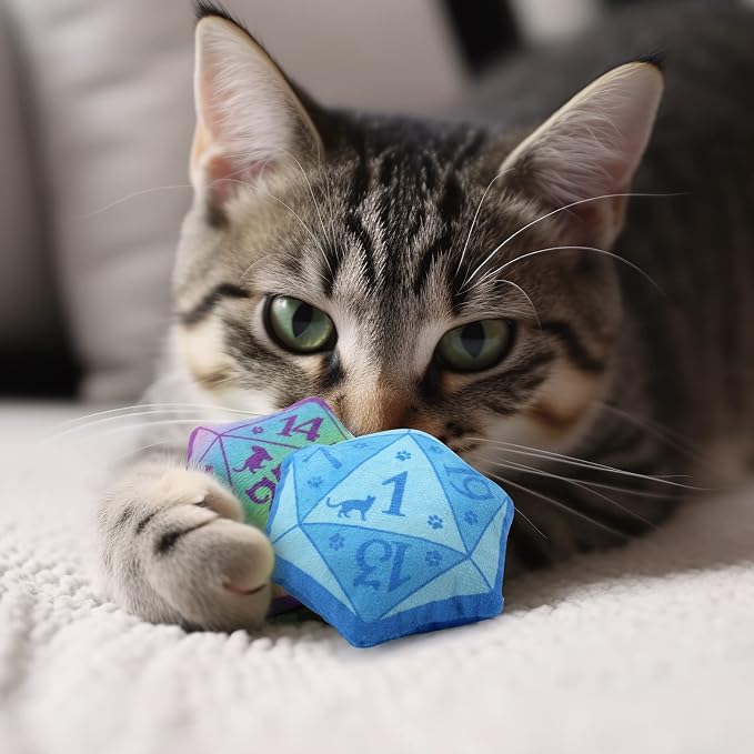 CiyvoLyeen Plush D20 Dice Catnip Toys for Indoor Cats 5 Pack - Image 9