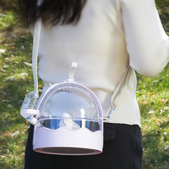 Bird Cage Small Bird Aviary Parrot Cage Flight Birdcag Bird Carrier Travel Cage Parakeet Cage with Water Bottle Shoulder Bag Cage(Blue,with Shoulder Belt)