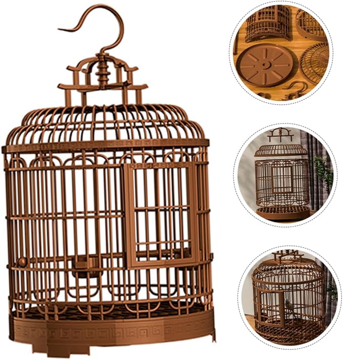 POPETPOP Bird Cage Large Birdcage Plastic Design Parakeet Travel Cage for Macaw