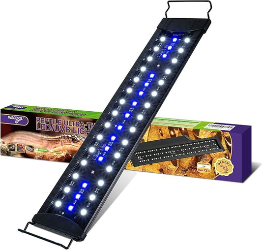 WACOOL TERRA Dimming LED UVB Reptile Light, 24“ LED Reptile Light Bar with Tropical & Desert Modes Switchable and 3 Light Modes, UVB10.0