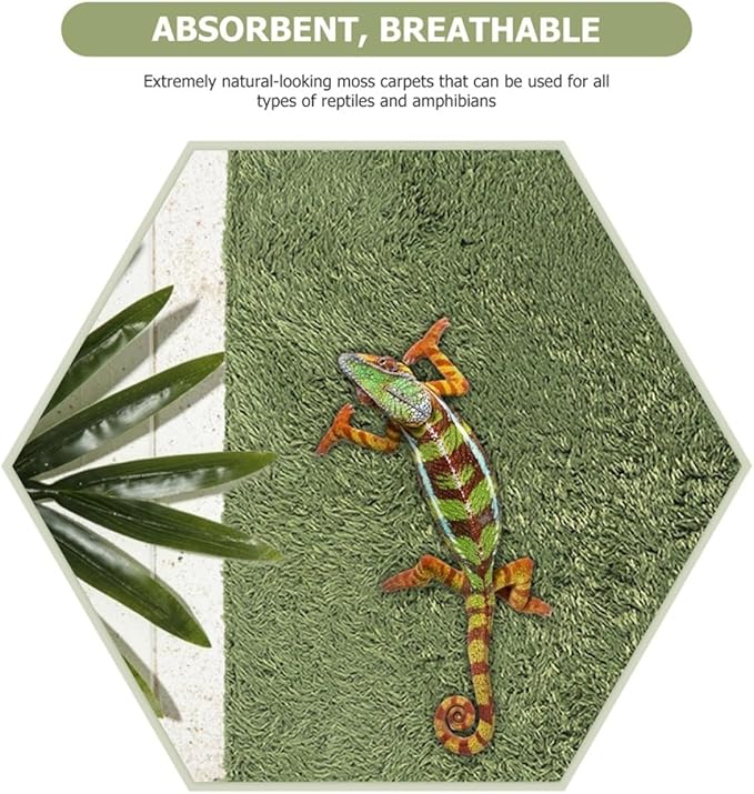 Toyvian Lifelike Fake Lawn Mat for Reptiles Pet Terrarium Carpet Washable and Reusable Grass Substrate for Amphibians and Tortoises Easy to Fit Any Habitat