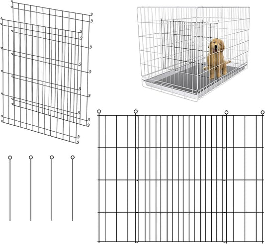 Dog Crate Divider Panel - 2 Pack Black Metal, Compatible with 42"-48" & Other Crate Sizes, 28" H x Adjustable Width 19.96"-36.61"(Dog Crate NOT Included)