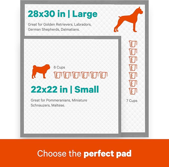 ASPCA - Scented Puppy Pads | Extra Absorbent Dog Training Pads for Cats & Dogs | Leak-Proof Layers | Odor Control & Quick-Dry | Non-Slip & Tear-Resistant | Travel Friendly | Pack of 100 | Size 26"x30"