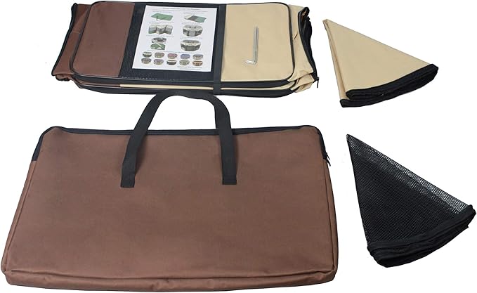 EliteField 2-Door Soft Pet Playpen (2 Year Warranty), Exercise Pen, Multiple Sizes and Colors Available for Dogs, Cats and Other Pets (52" x 52" x 32"H, Brown+Beige)