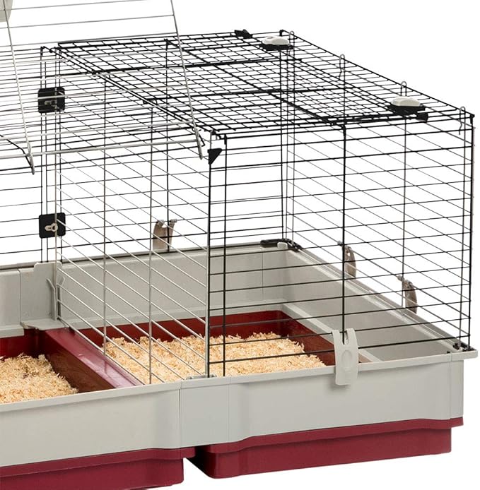 Ferplast Krolik Extra-Large Rabbit Cage w/Wire Extenstion | Rabbit Cage Includes All Accessories & Measures 55.9L x 23.62W x 19.68H & Includes All Accessories | 1-Year Manufacturer's Warranty