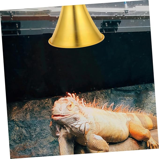TOYANDONA Reptile Heat Lamp Shade Construction Insulated Interior Protective Design for Reptile Tanks Compatible Heat Bulbs for Optimal Temperature Regulation