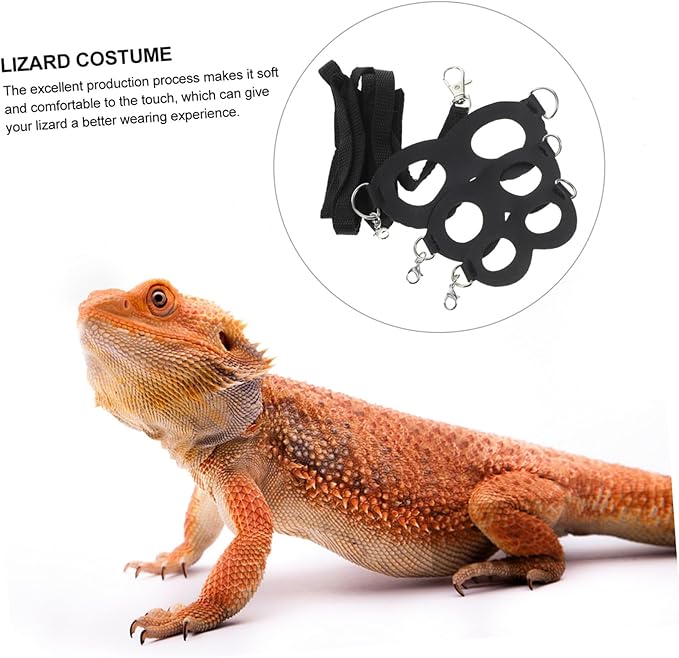 MERRYHAPY Lizard Leash and Adjustable Chest Strap Harness Set for Bearded Dragons Small Reptile Outdoor Walking Safety