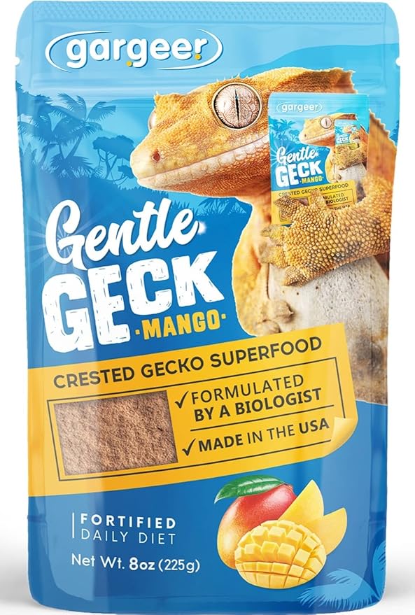 Gargeer 8oz Complete Crested Gecko Food Diet. Premium Mix, Ready to Use Freshly Made Powder. Unique Formula, Developed & Made in The USA. Enjoy! (Mango)