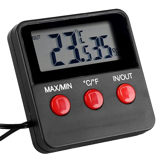 DAN&DRE Hygrometer Temperature Digital LCD Thermometer Hygrometer Temperature Humidity Monitoring Meter for Egg Incubator Pet Keeping