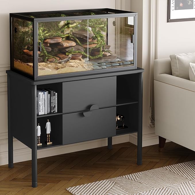 120 Gallon Reptile Terrarium, Bearded Dragon Tank 4ft x 2ft x 2ft, Reptile Enclosure with Sliding Glass Doors & Screen Ventilation Top for Lizard, Chameleon, Snake,Snake Enclosure with Easy Assembly