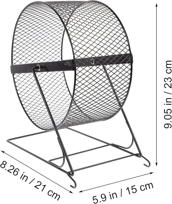 UKCOCO Silent Hamster Running Wheel 8.5 Inch Quiet Exercise Toy with Stable Rack for Small Pets Hedgehogs Chinchillas and Squirrels