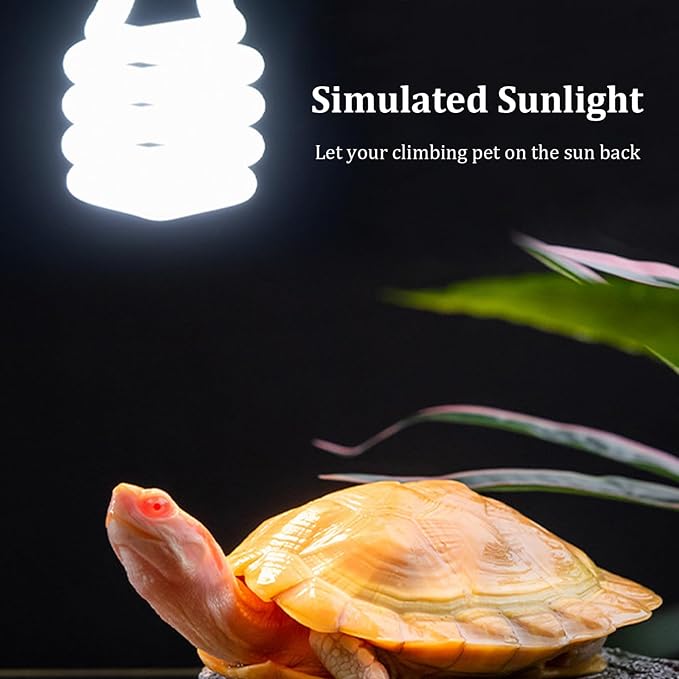 Reptile Uvb Bulb 5.0 Uvb E27 Interface Subtropical Reptile Light Blue White Lighting Reptile Light Fixture For Turtle, 26w