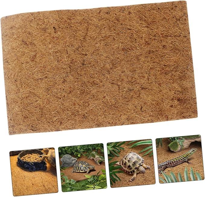 LIOOBO Natural Coconut Fiber Reptile Bedding Liner Snake Lizard Turtle Tank Mat Insulation Pad for Pet Terrariums