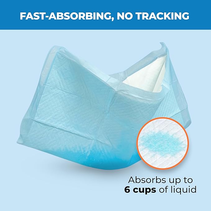 Best Pet Supplies Puppy Pads (22.5 x 22 Inches) - Disposable, Dog Training Potty, Super Absorbent Baby Blue Puppy Pee Pads for Dogs (100 Count)