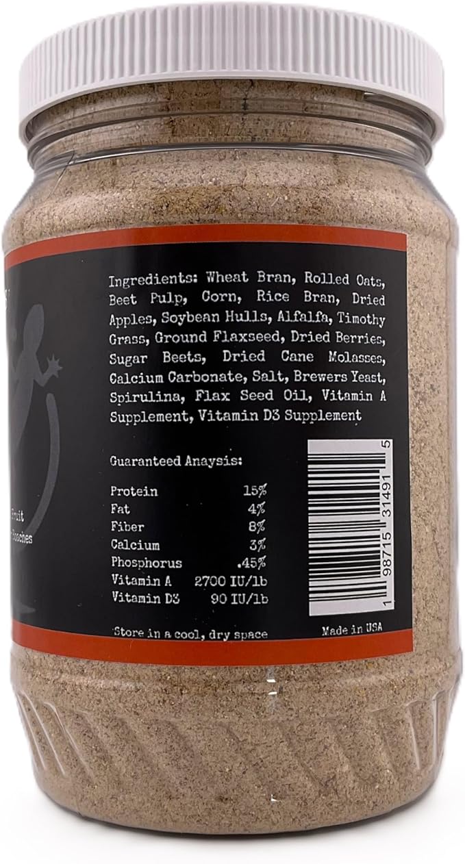 Roach Chow – Apple Flavored Daily Balanced Diet for Dubia Roaches and Feeder Insects – 10 oz Plastic Jar