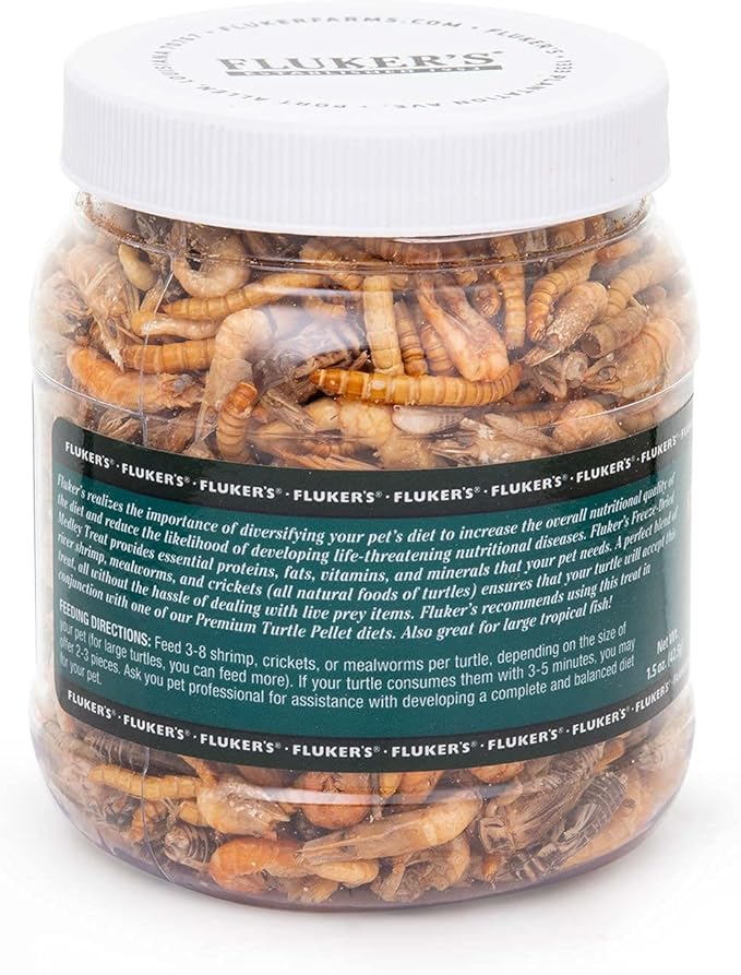 Fluker's Labs Aquatic Turtle Food Bundle (1.5 oz) Freeze Dried River Shrimp (1 oz)