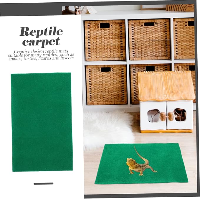 Yardwe 2pcs Reptile Mat Tortoise Enclosure Snake Bedding Wear-Resistant Decorative Carpet