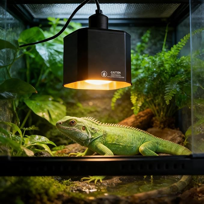 Heat Lamp Cover - Reptile Warm Lighting Shade, Terrarium Heat Lampshade for Turtle Gecko Tortoise Bearded Dragon Habitat Terrarium Enclosure Aquarium Durable Protective Cover for Reptile Heating